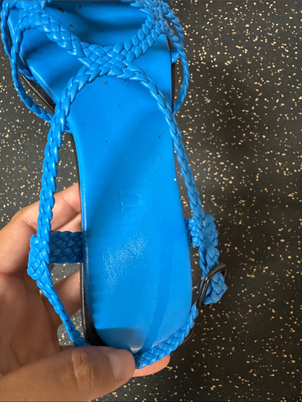 Hereu Barana Woven Mules - Bright Blue Leather Flats - Picture 5 of 9